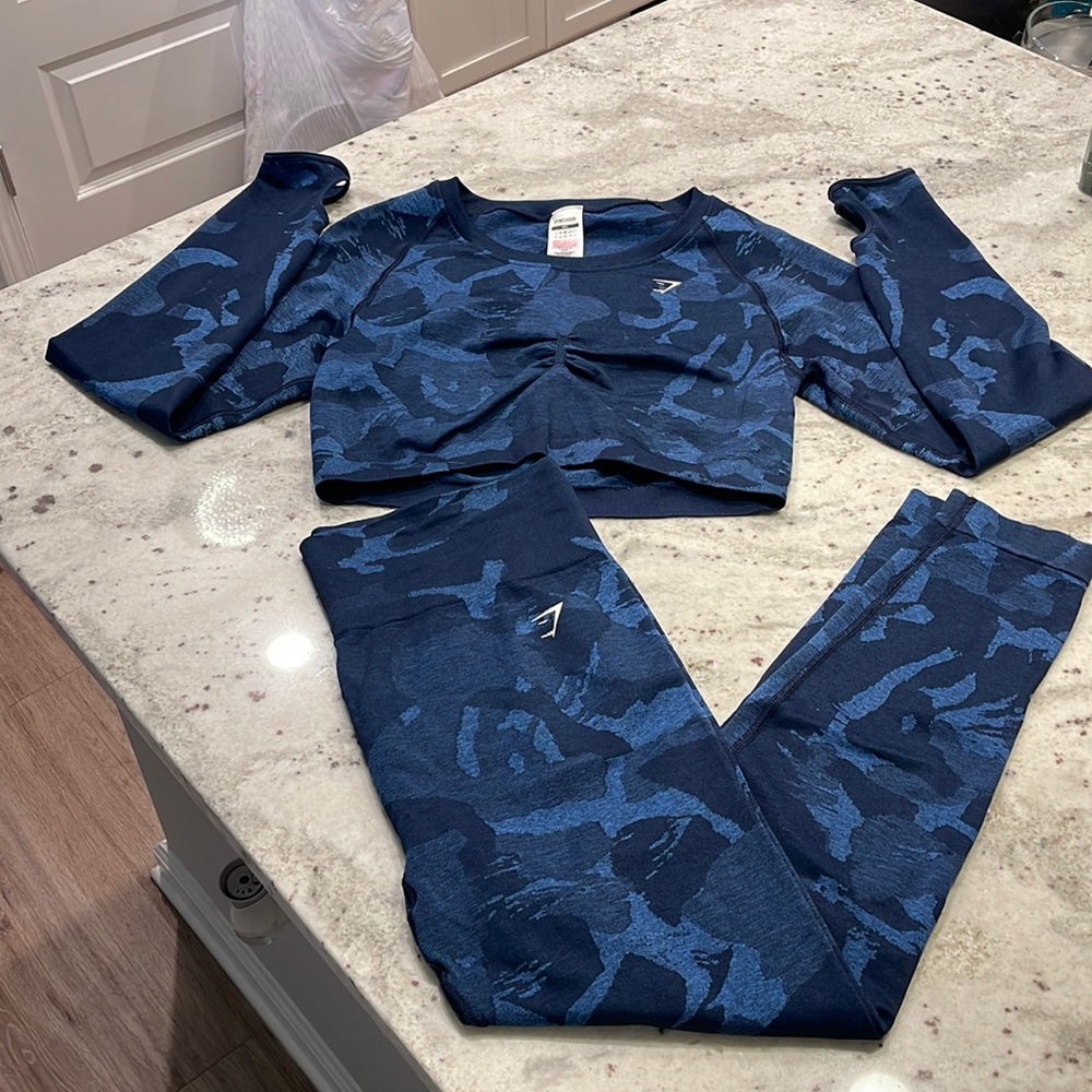 Gymshark Blue Camo Set